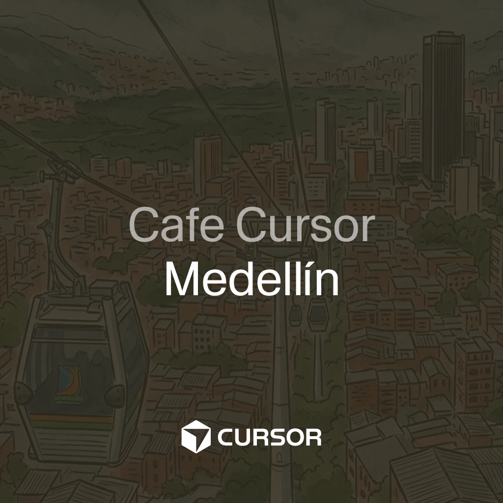 Cafe Cursor Medellin poster artwork in the dark theme.