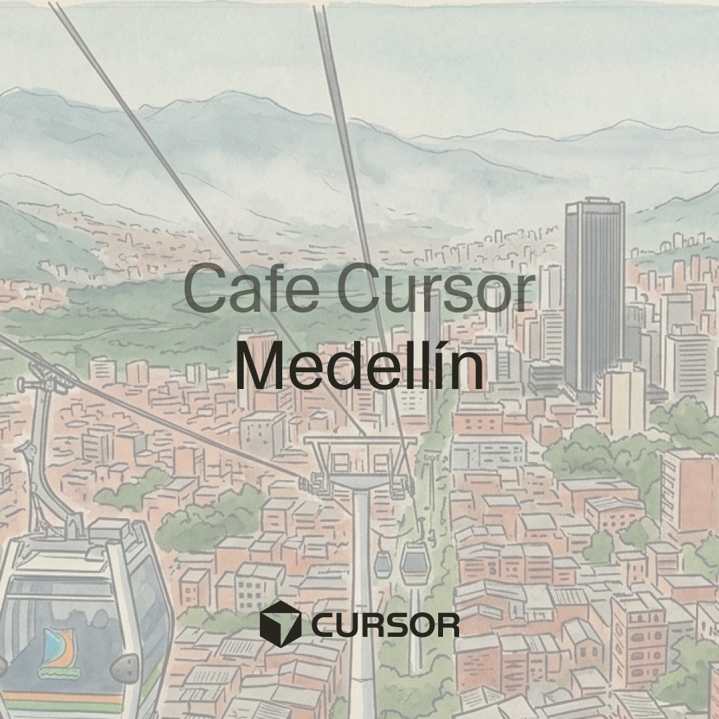 Cafe Cursor Medellin poster artwork in the light theme.
